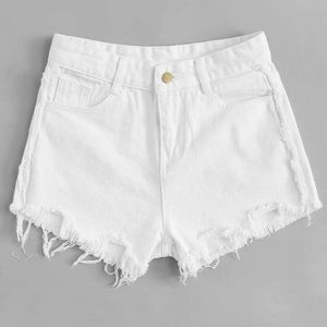 Frayed Hem Denim Shorts